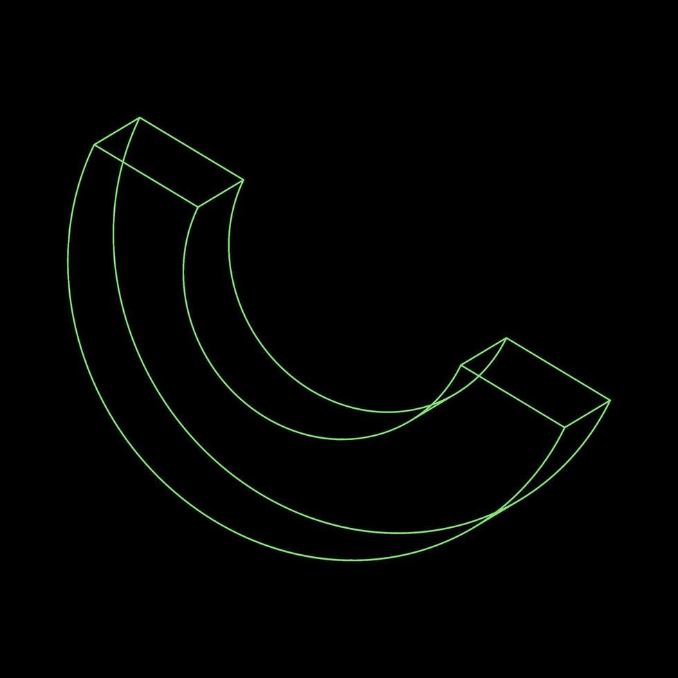 Y2K Rave Psychedelic Futuristic 3D Arch in trendy neon green black style vector