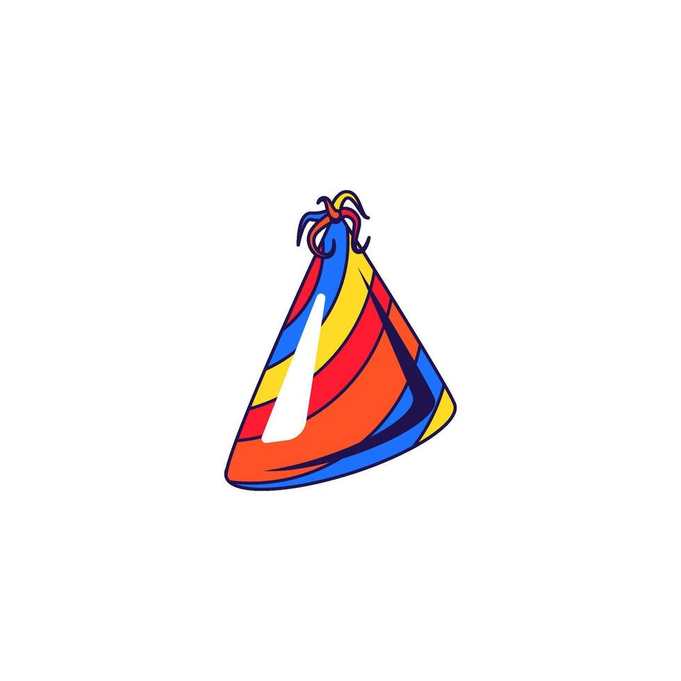 Multicolored striped cone hat for party and celebration vector
