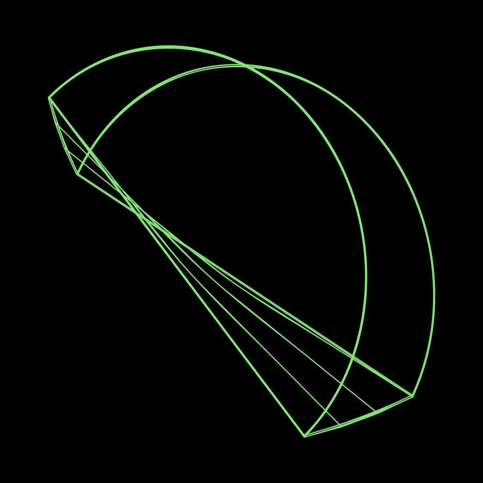 Y2K Rave Psychedelic Futuristic Arch with twisted base in trendy neon green black style vector