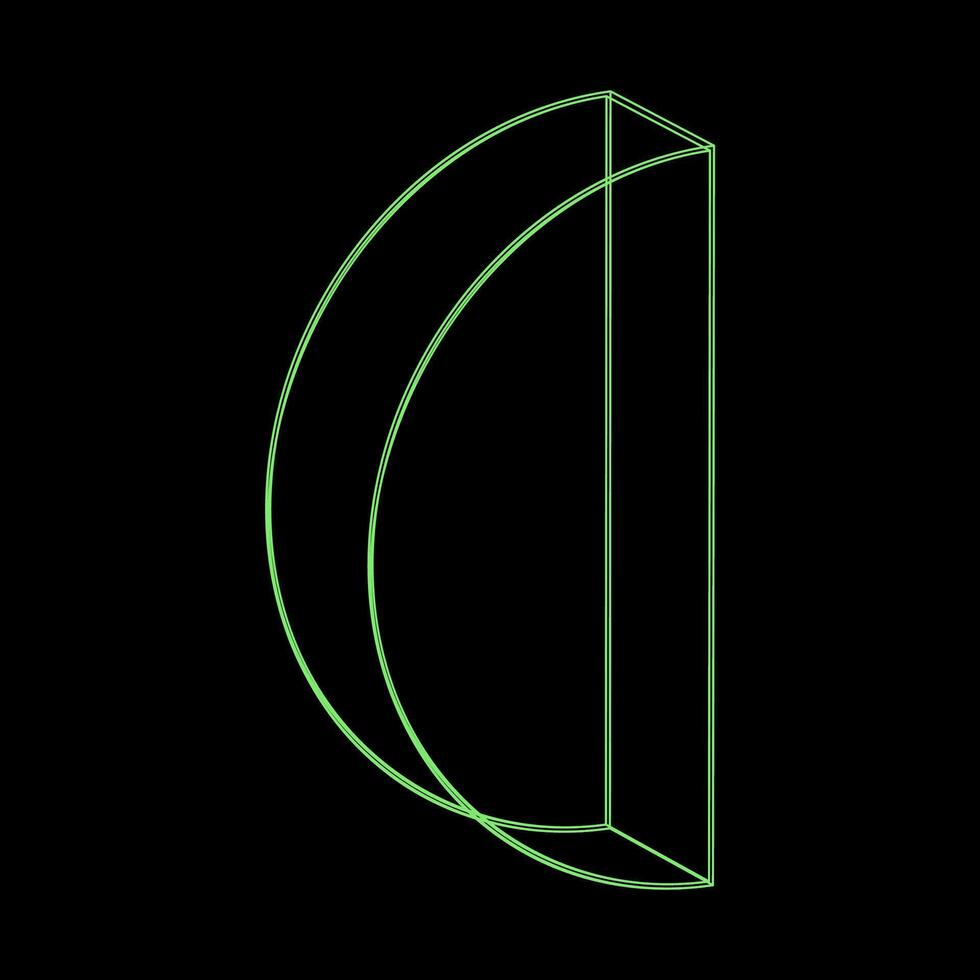 Y2K Rave Psychedelic Futuristic Arch-Shaped Object in trendy neon green black style vector