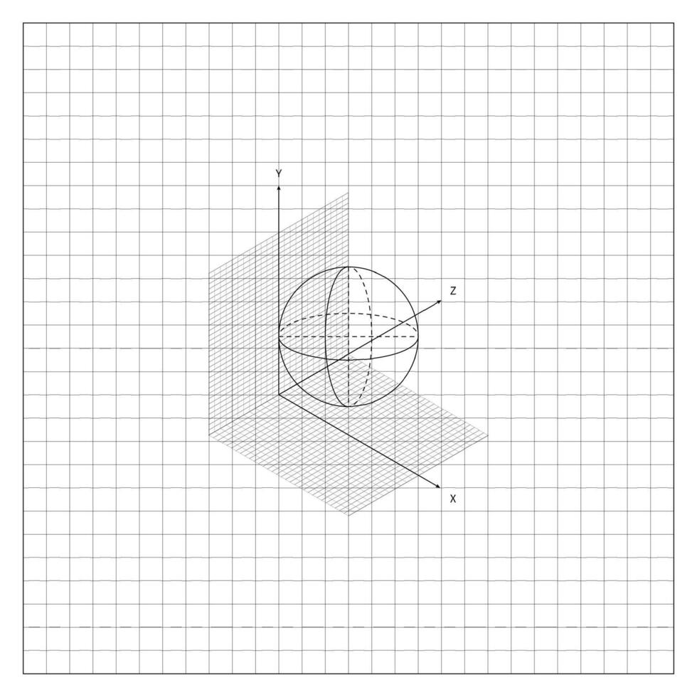 Sphere With Vertical And Horizontal Sections vector