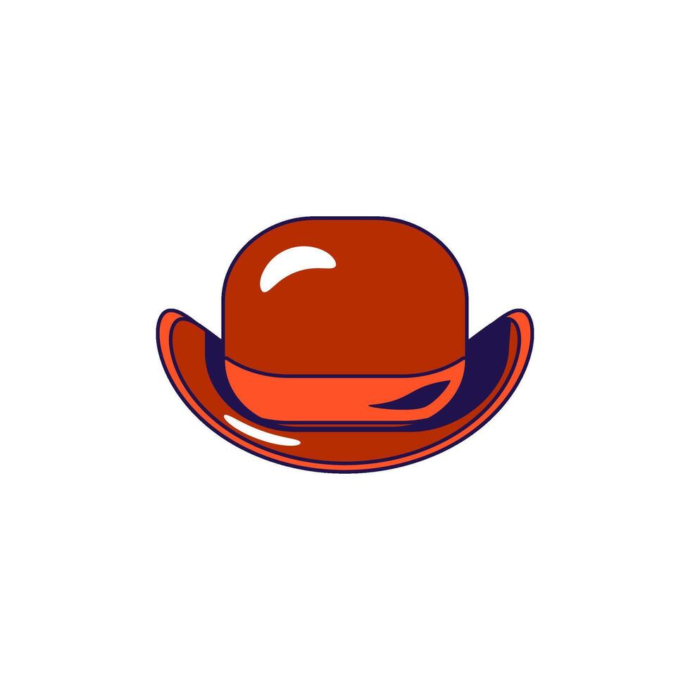 Old-fashioned elegant bowler hat with ribbon vector