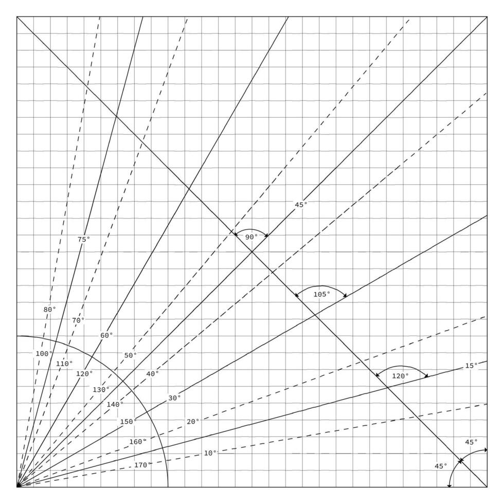 Complex Combination Of Dotted Lines And Angles vector