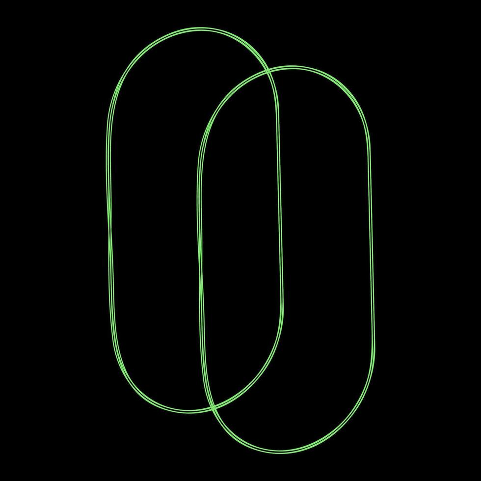 Y2K Rave Psychedelic Futuristic Oval Shape in trendy neon green black style vector