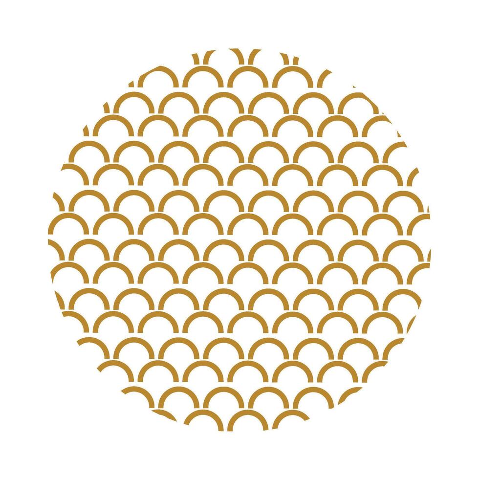Circle With Asian Pattern Of Brass Scale Ornate vector