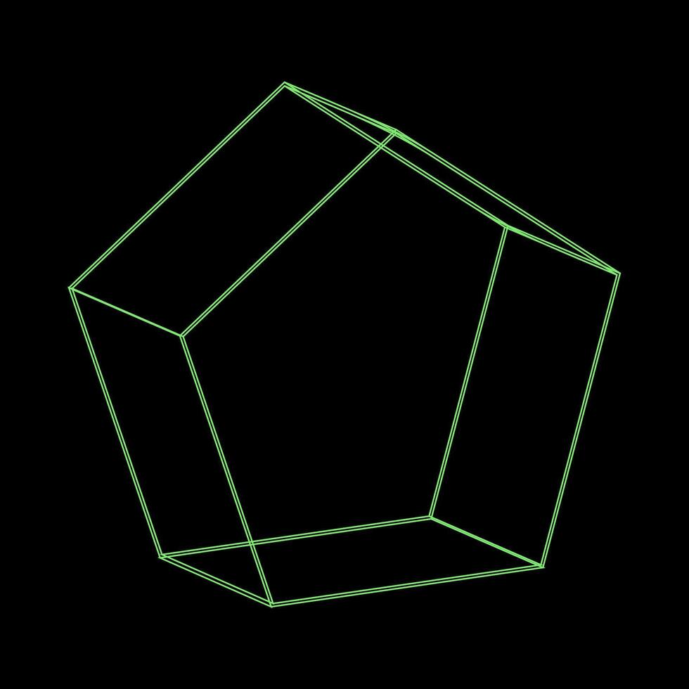 Y2K Rave Psychedelic Futuristic Pentagon in trendy neon green black style vector