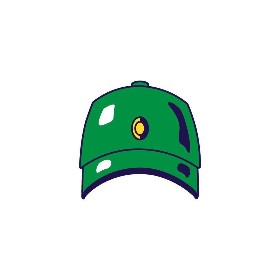 Military panel green hat with symbol vector