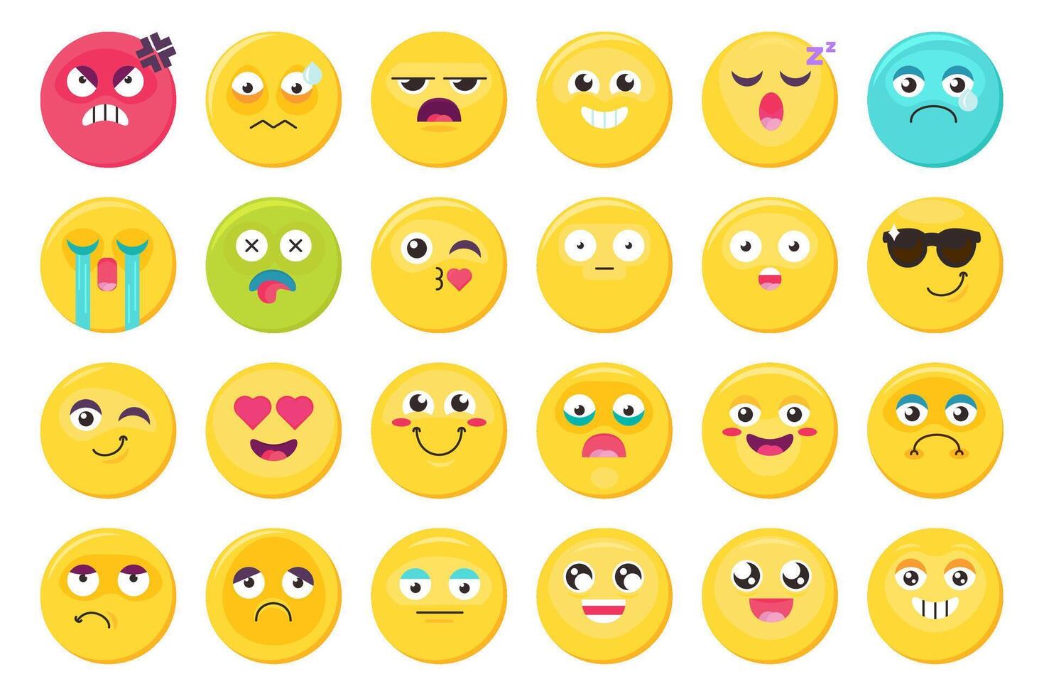 Emoji Icon Cute Playful Cartoon Set vector