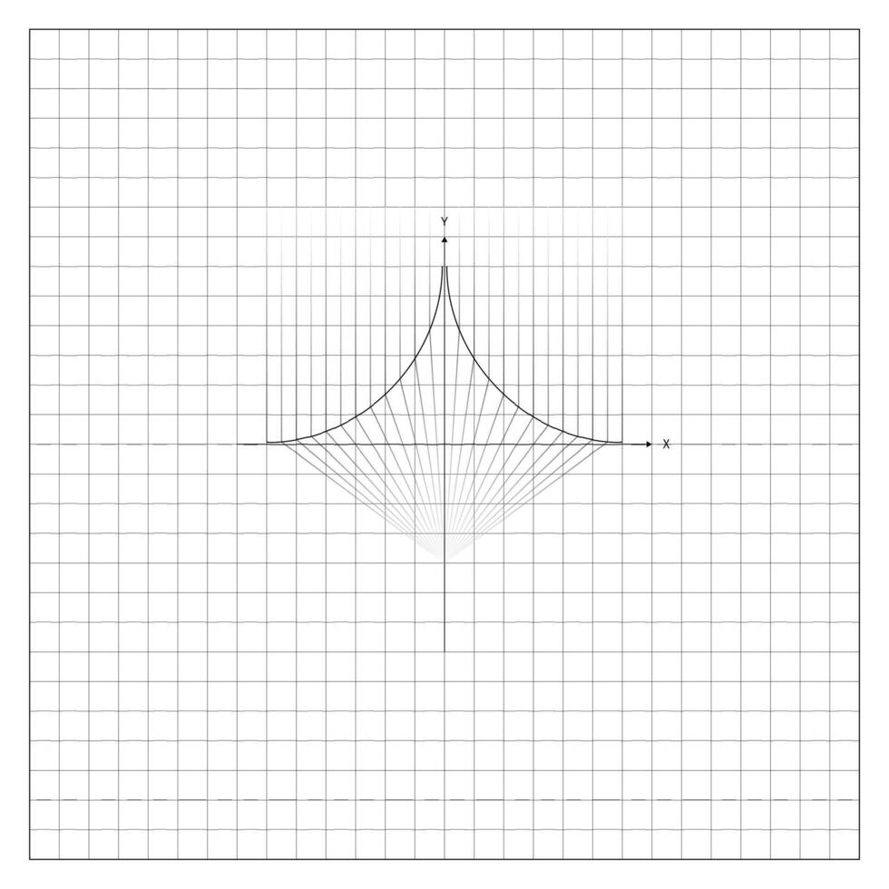 Connecting Arcs Along Y Axis On Notebook Sheet vector