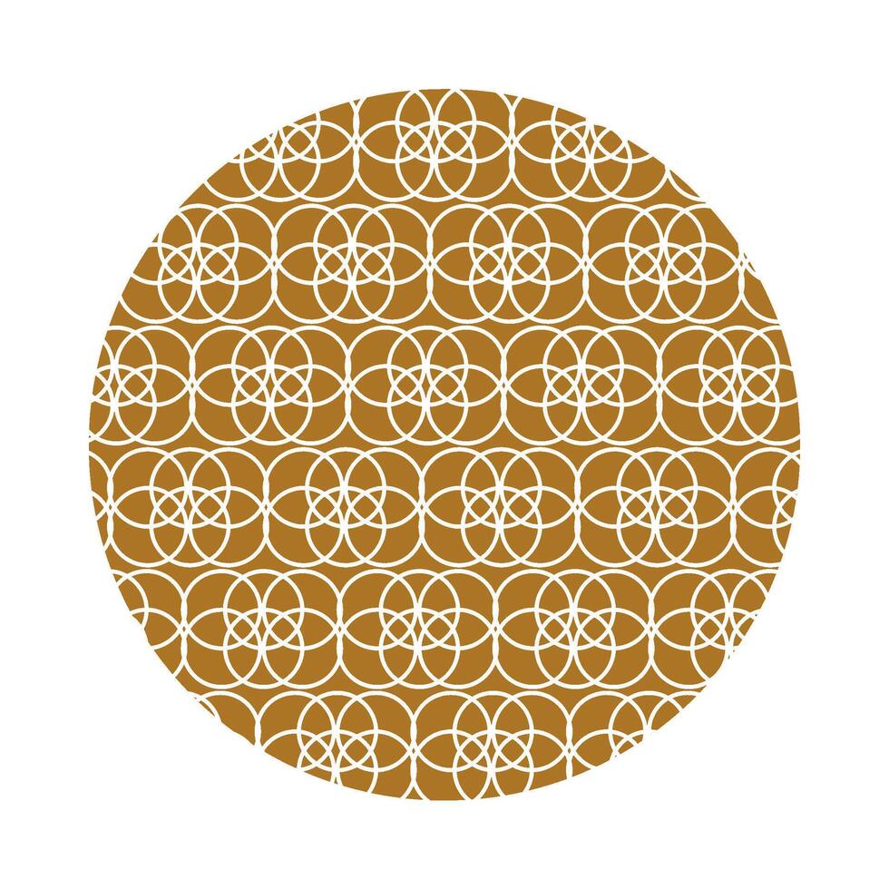 Circle Asian Pattern Interlacing Rings Bronze Back vector