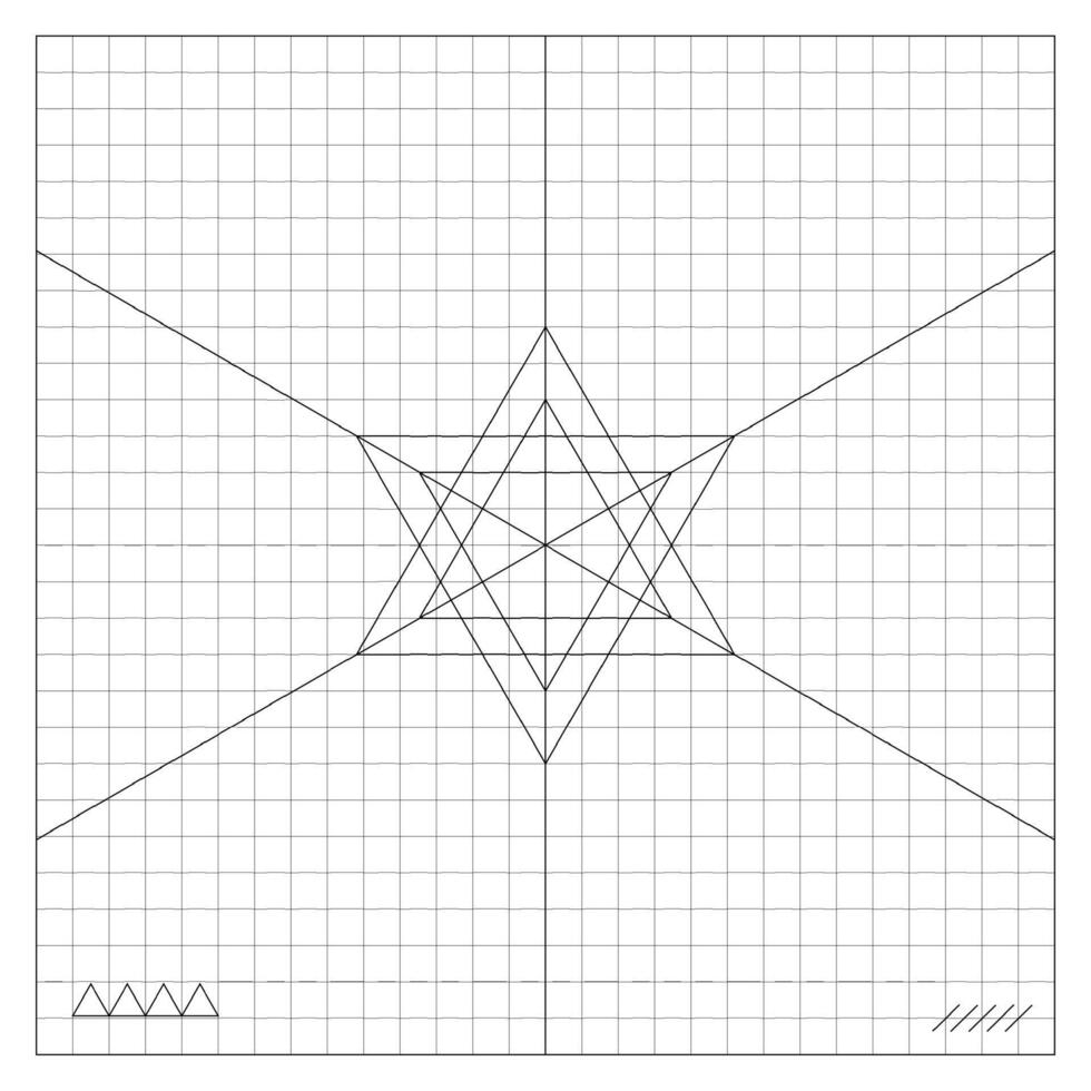 Triangles Connected At Center Point Into Six vector