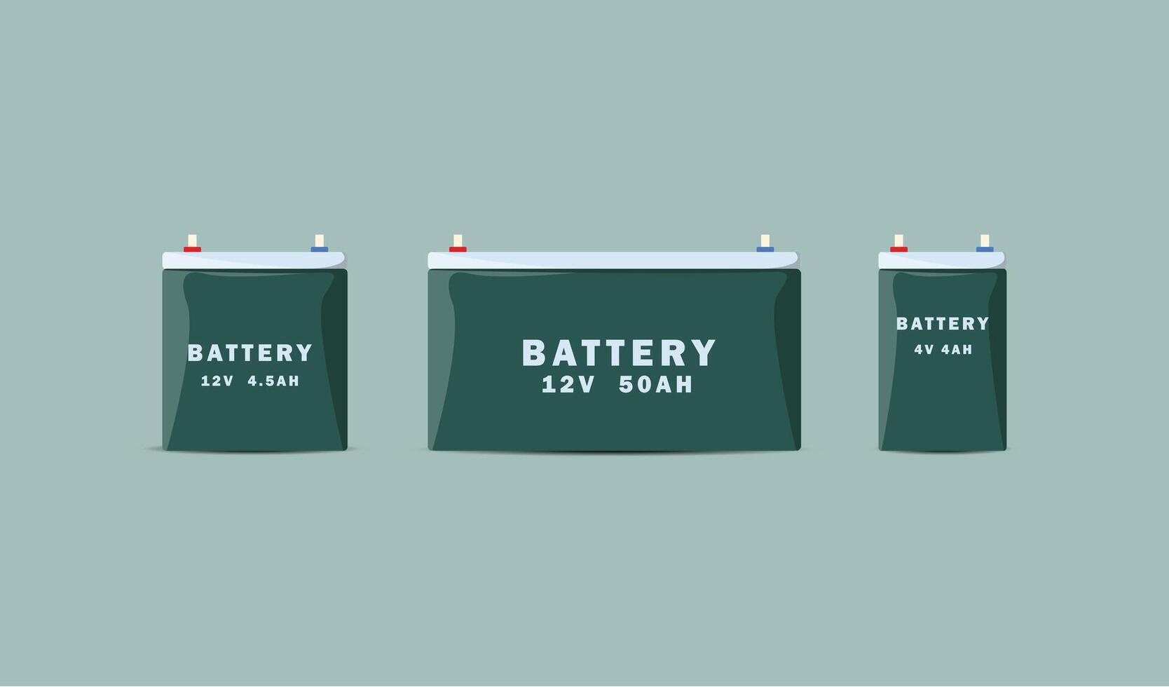 Flat Design Battery Icons for Energy and Electronics Projects vector