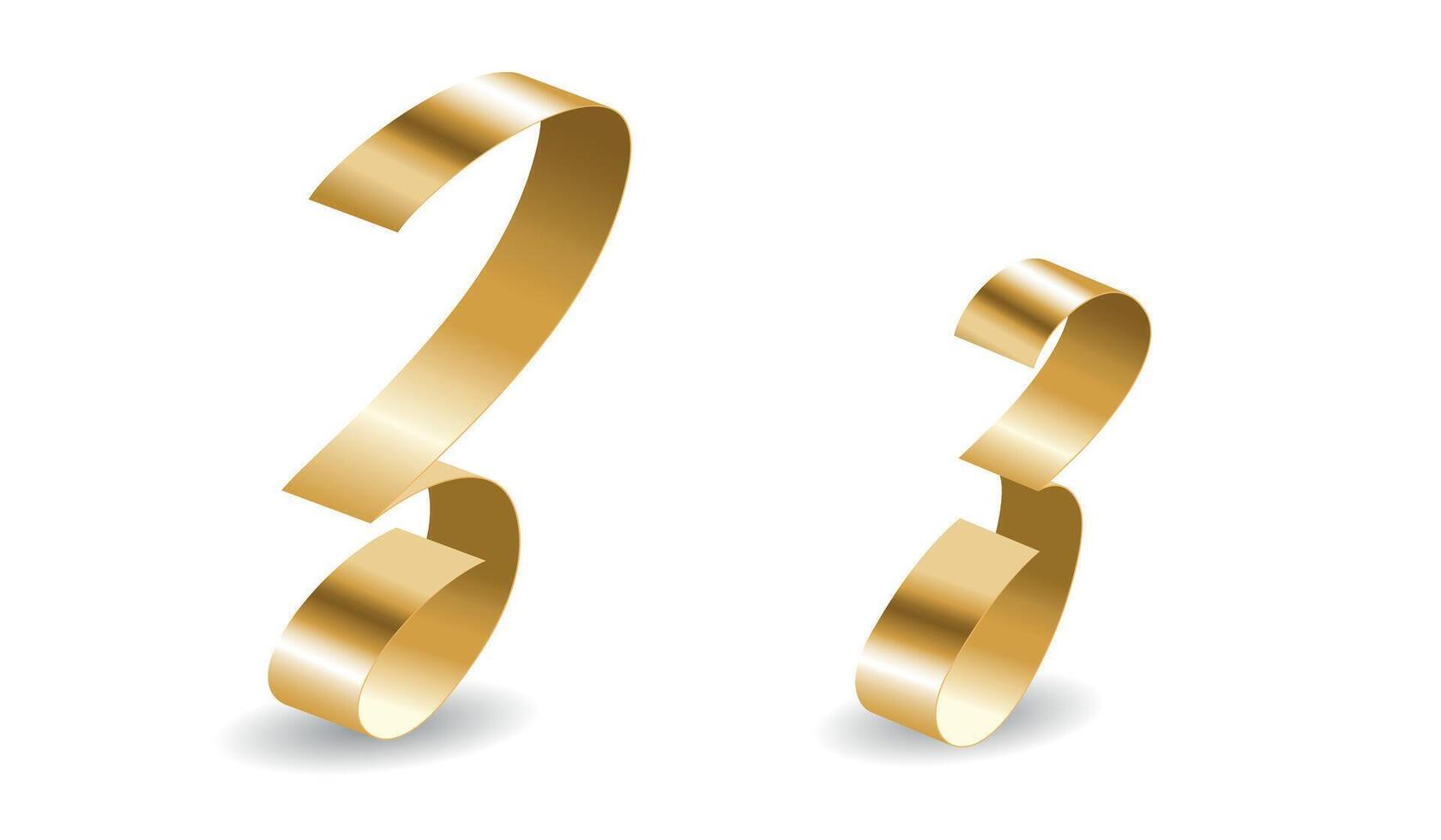 Golden Decorative Ribbon English Alphabet Z Letter. Gold Tape Illustration on White vector