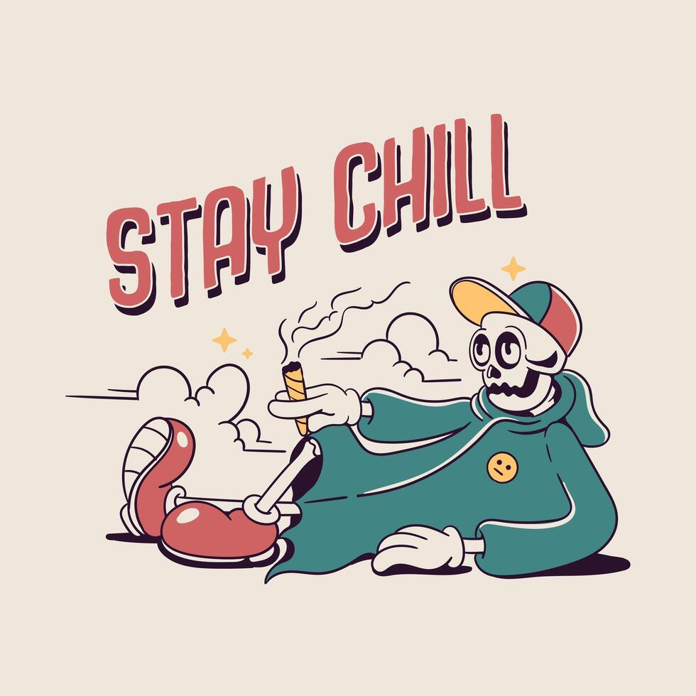 illustration of the grim reaper smoking casually vector