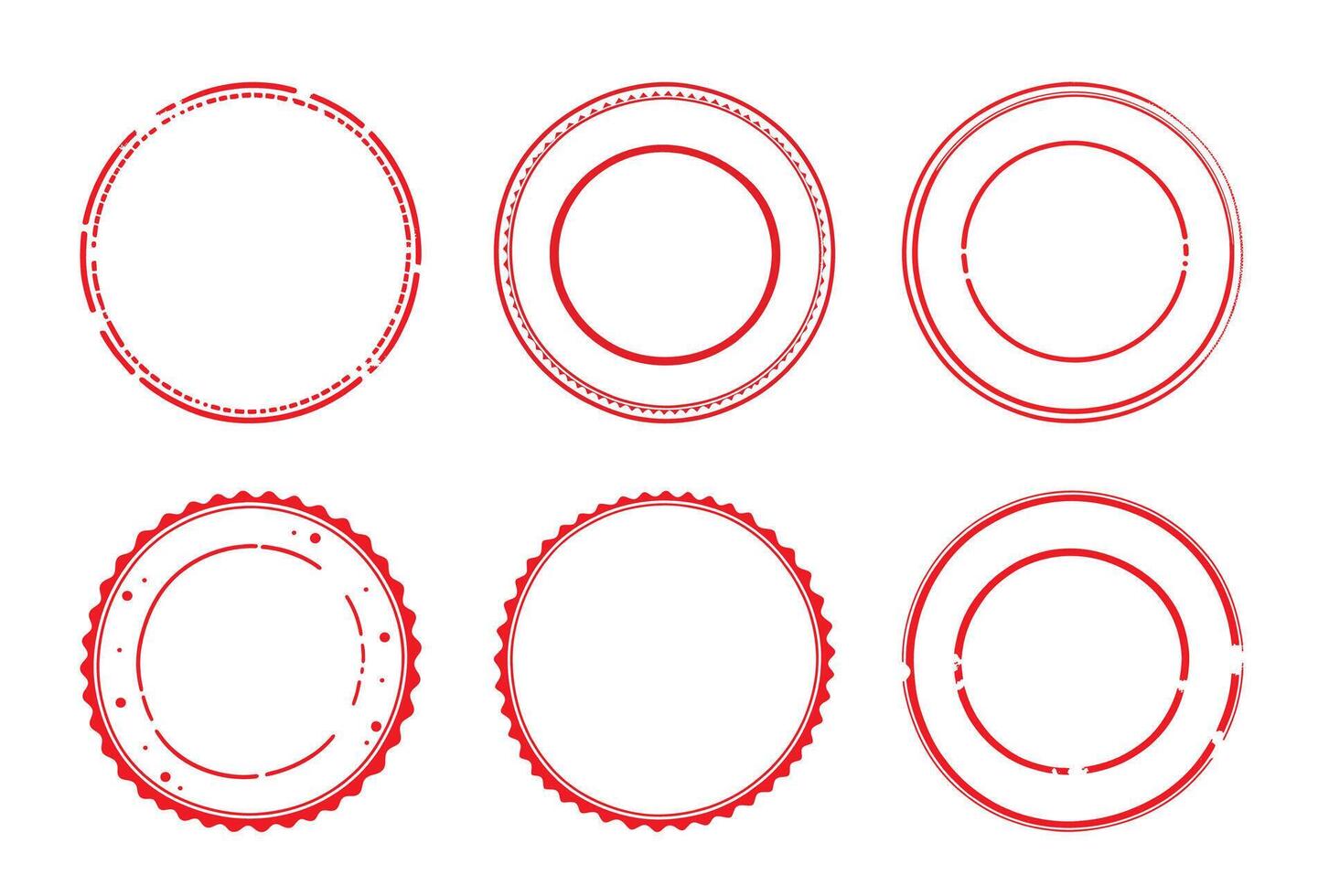 Circular and Rectangular Stamp Icons Collection vector