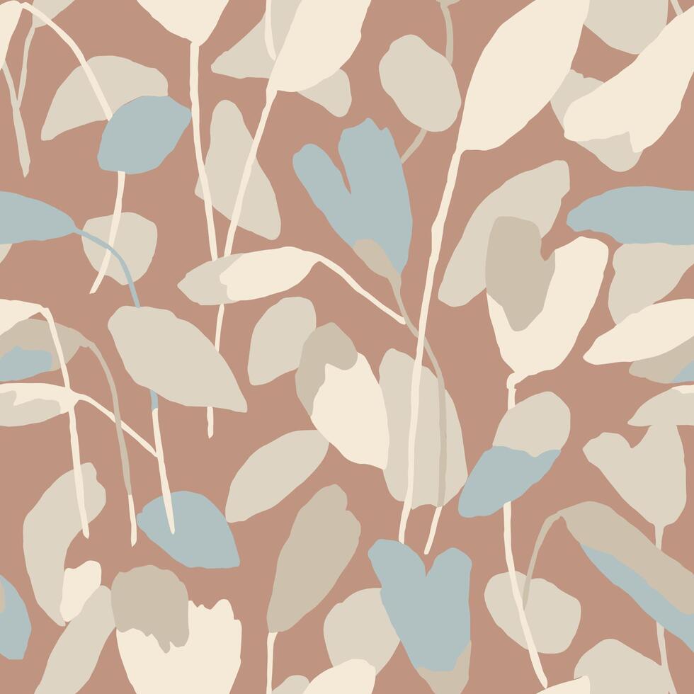 Colorful leaf illustration seamless repeat pattern digital artwork vector