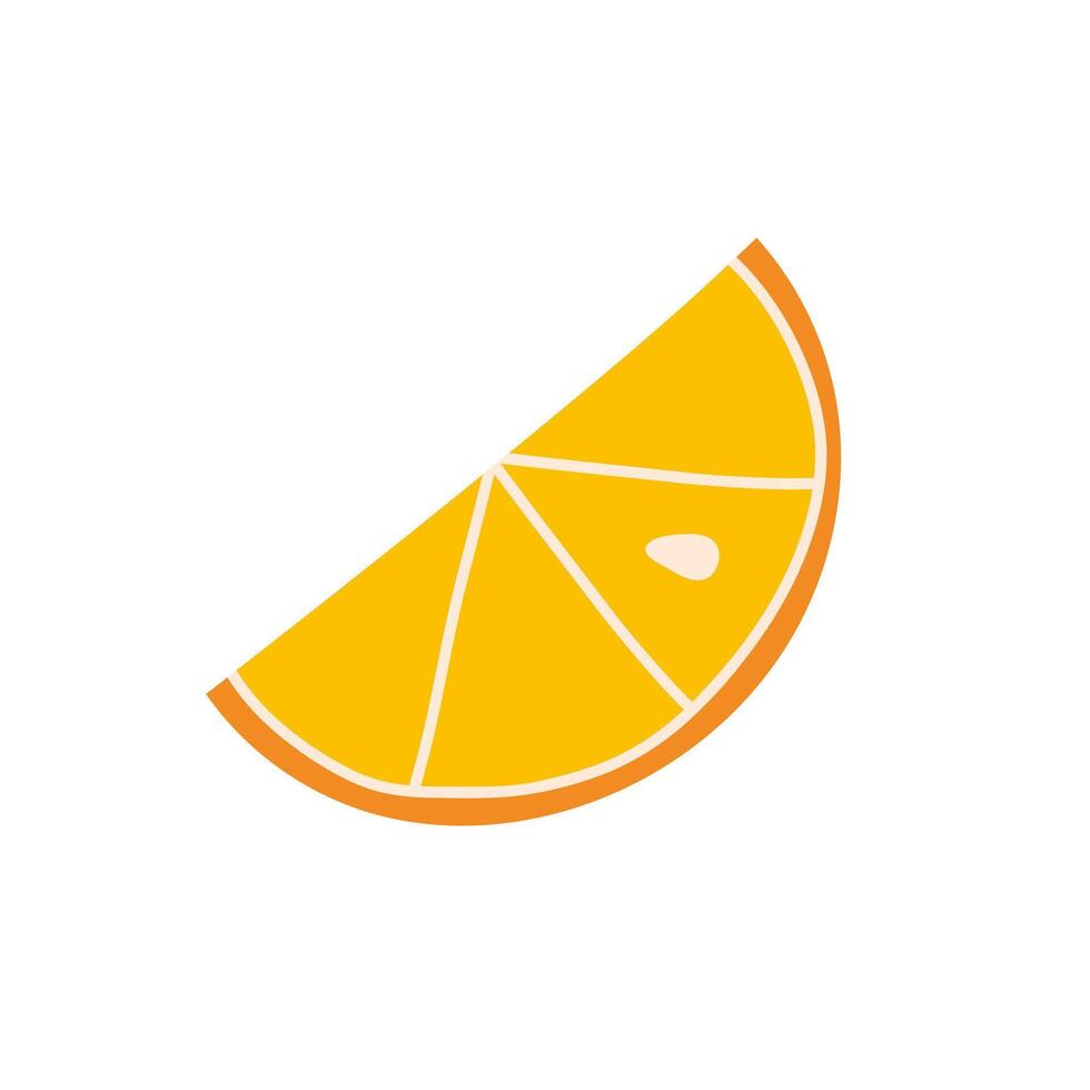 Brightly colored orange slice with distinct segments on a white background showcasing freshness vector