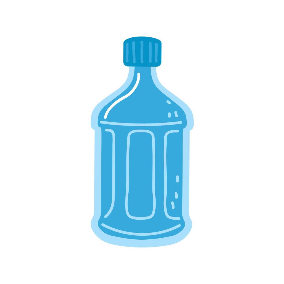 Sustainable blue water bottle on white background, highlighting hydration vector
