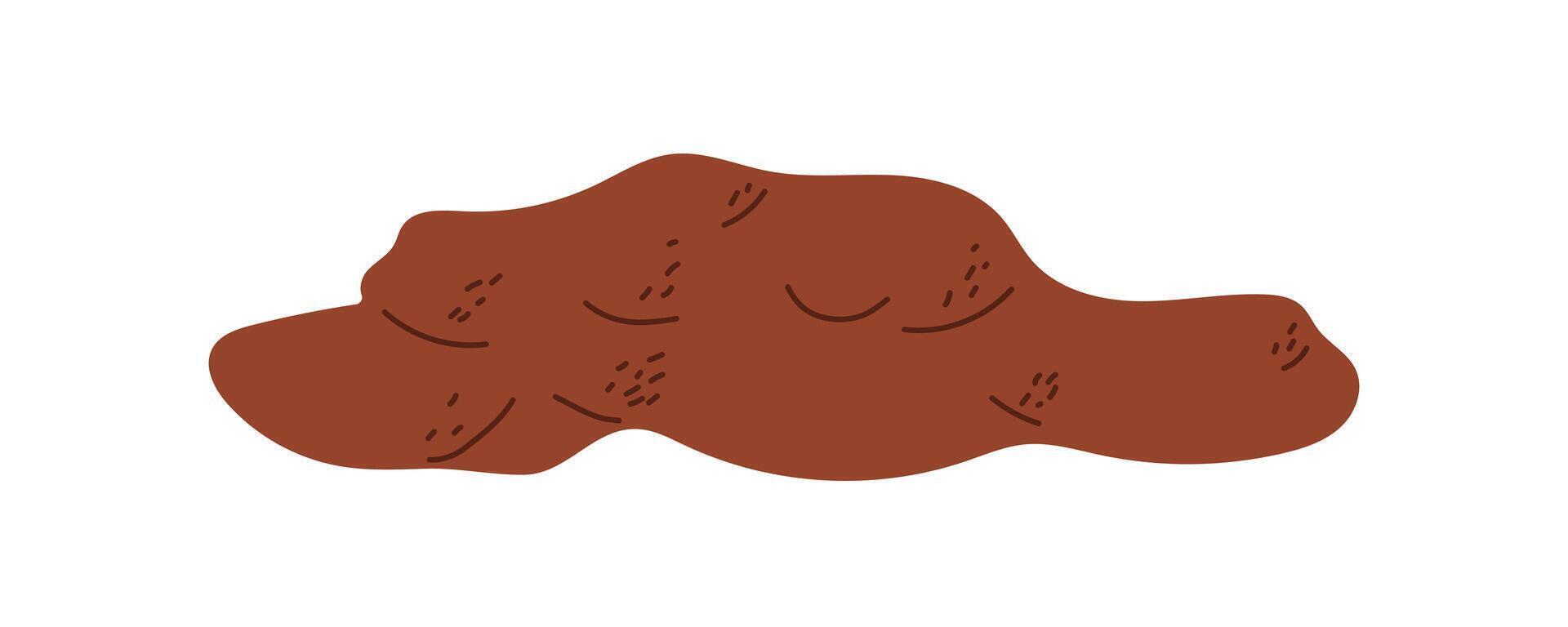 Brown mound resembling organic matter on a white background illustrating natural waste formation vector