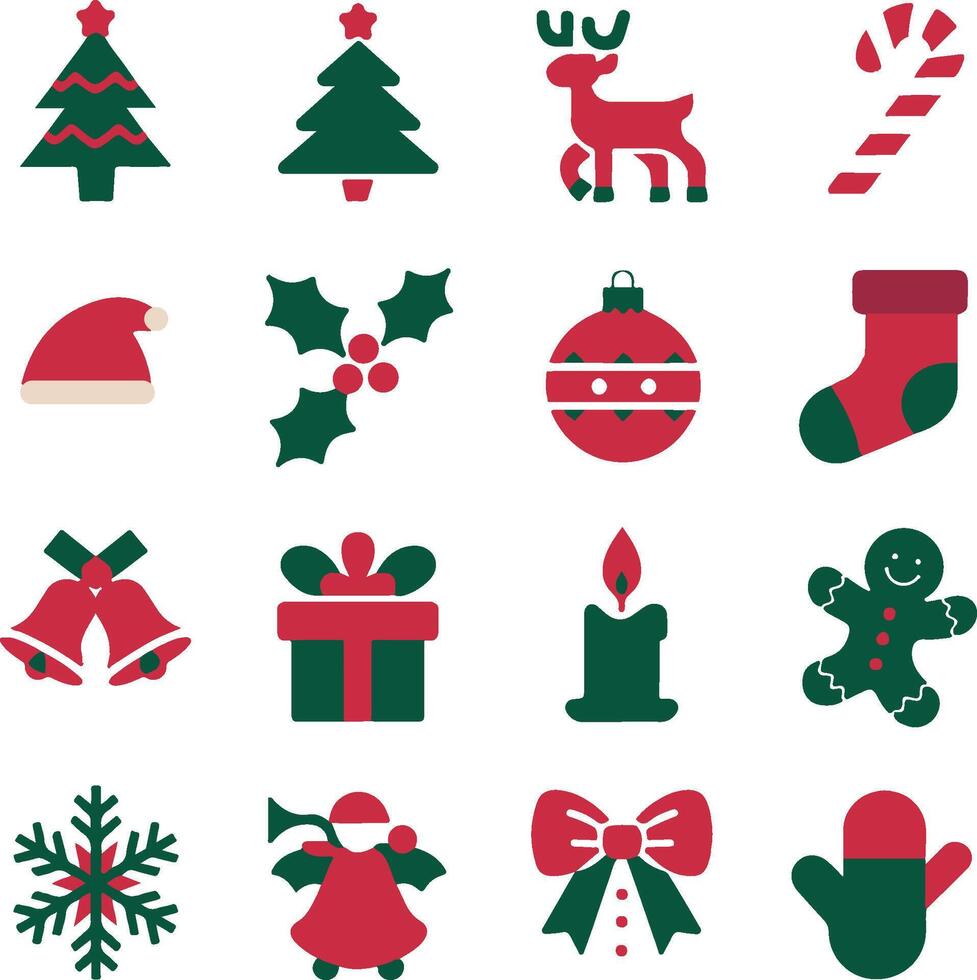 christmas icons set illustration vector