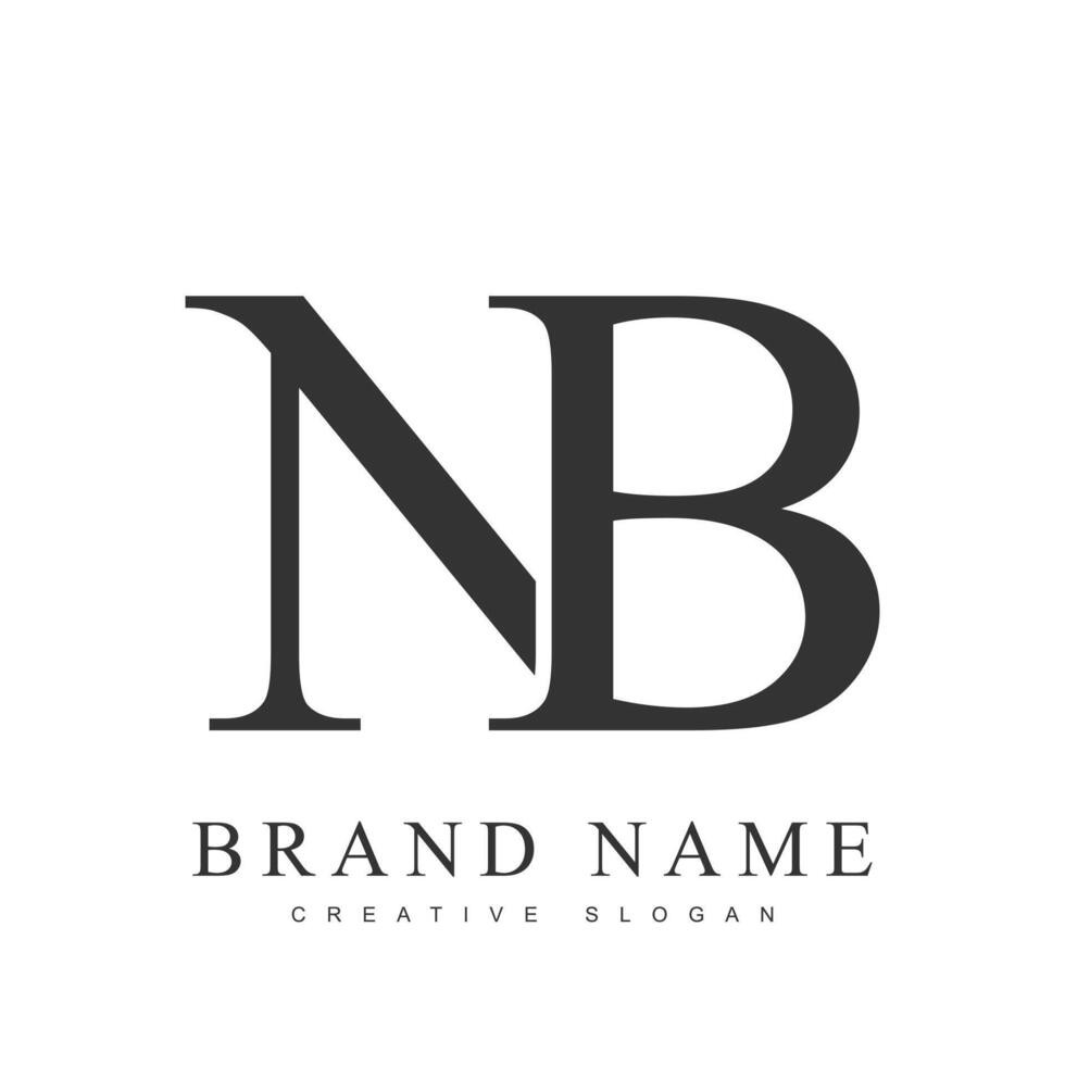 NB trendy logotype template. Initial letter n and b classic font style. Creative logo for company name or identity. vector
