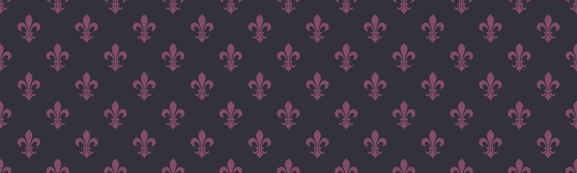 Card scrapbook of lily damask. Repeat tile to aged fleur de lys. Premium heraldry coat textile. vector