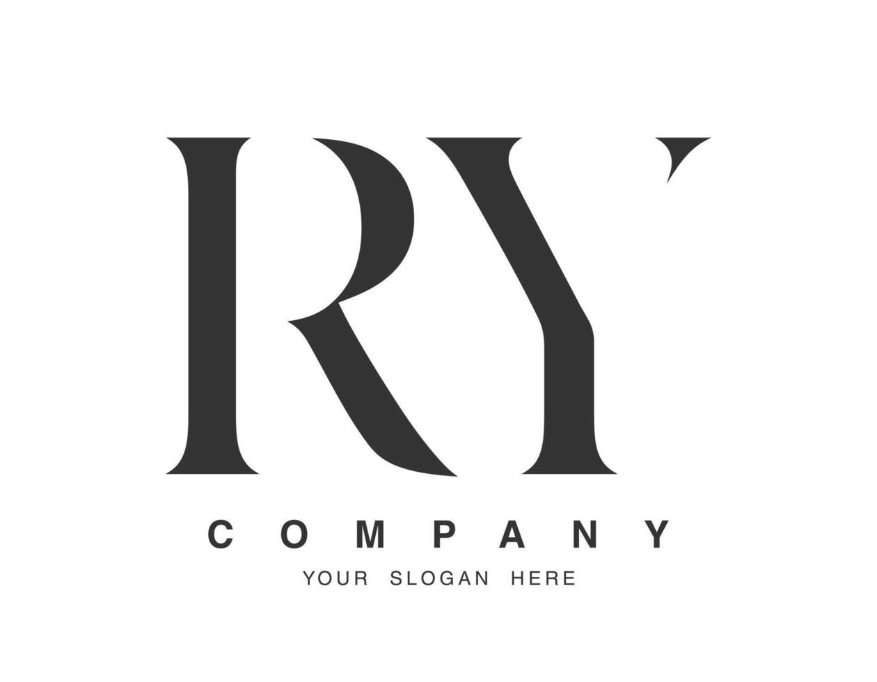 RY logo design. Initial letter r and y serif font style. Creative classic company name typography. Trendy logotype or identity. vector