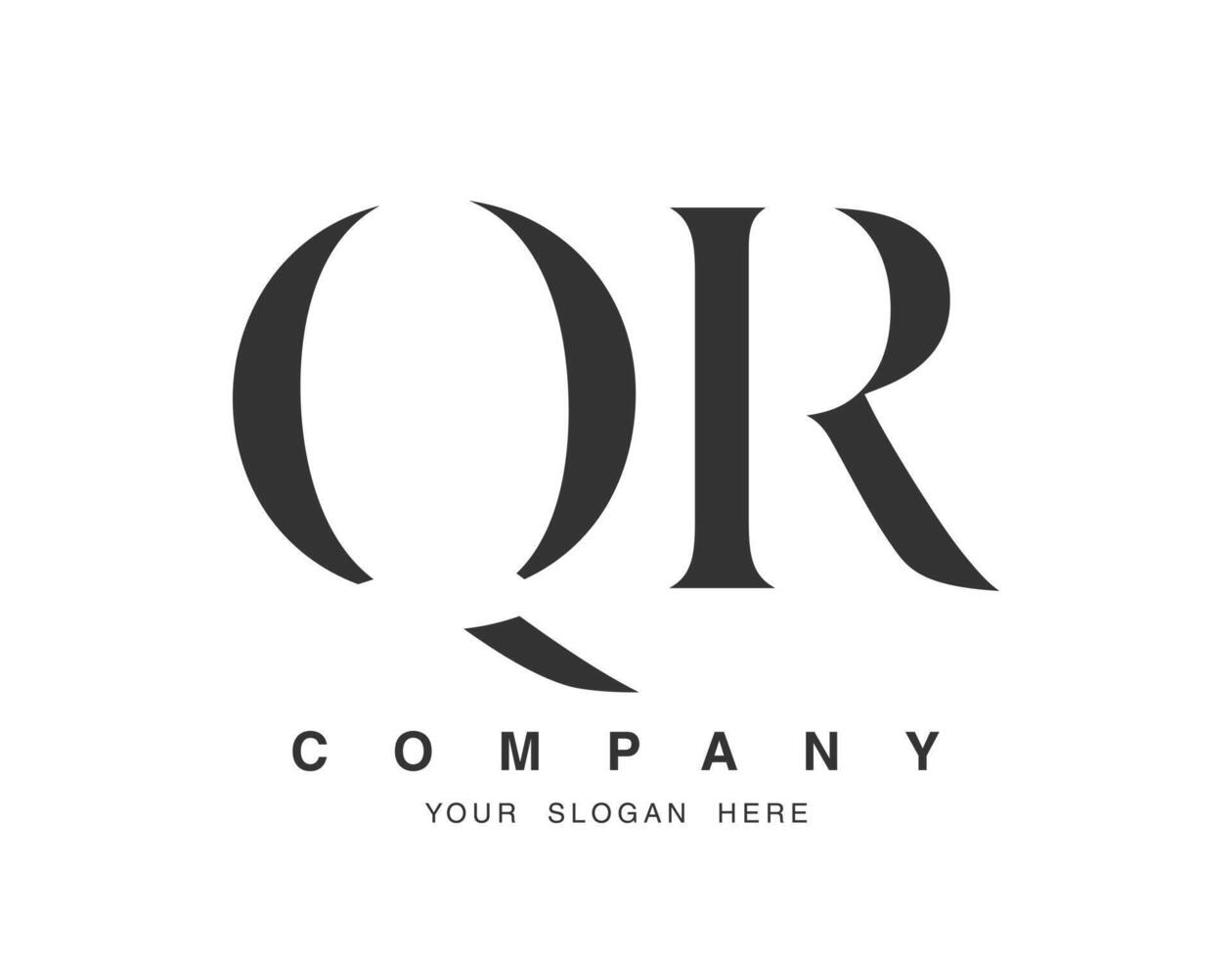 QR logo design. Initial letter q and r serif font style. Creative classic company name typography. Trendy logotype or identity. vector