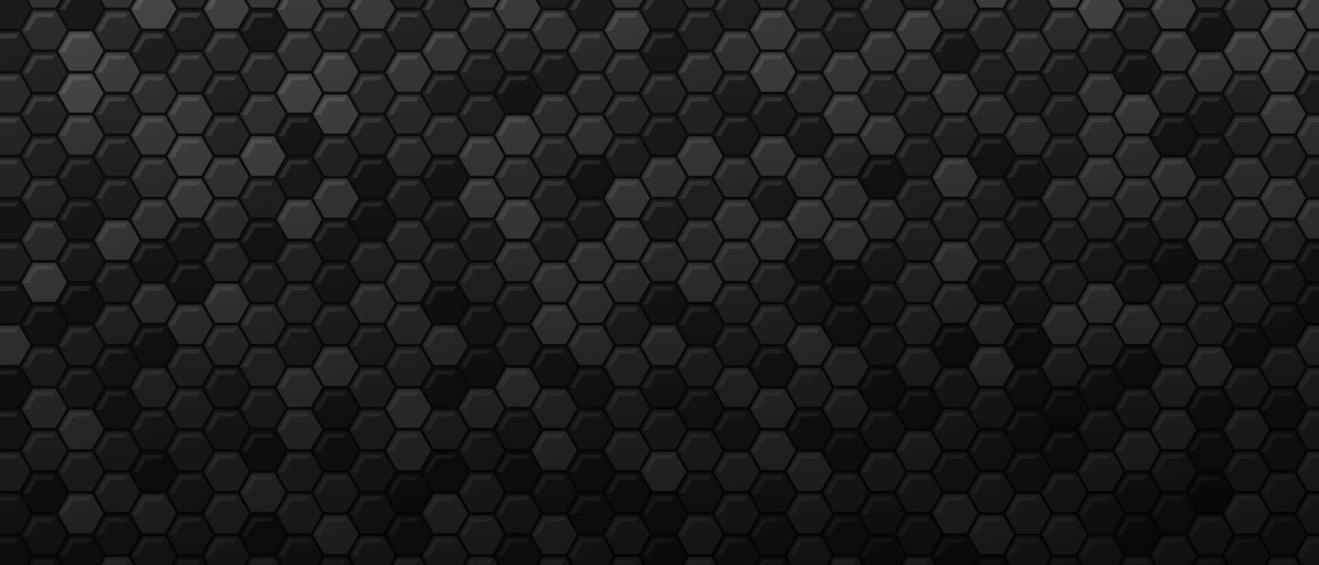 Dark hexagon metal background abstract vector