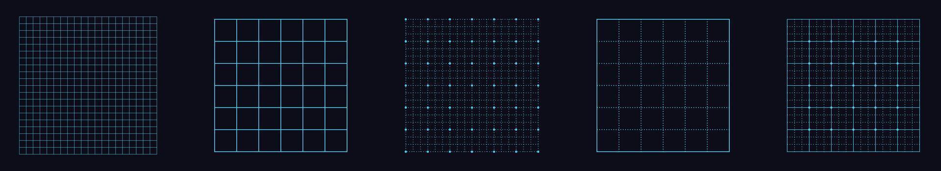 Geometric grid ybackground. Lines and dots glowing blank template vector