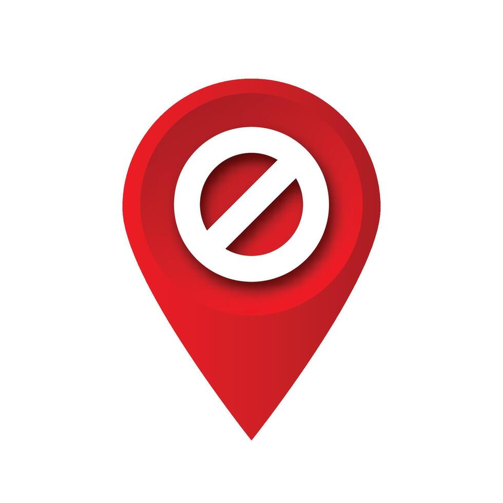 block map pin forbiden map pointer vector