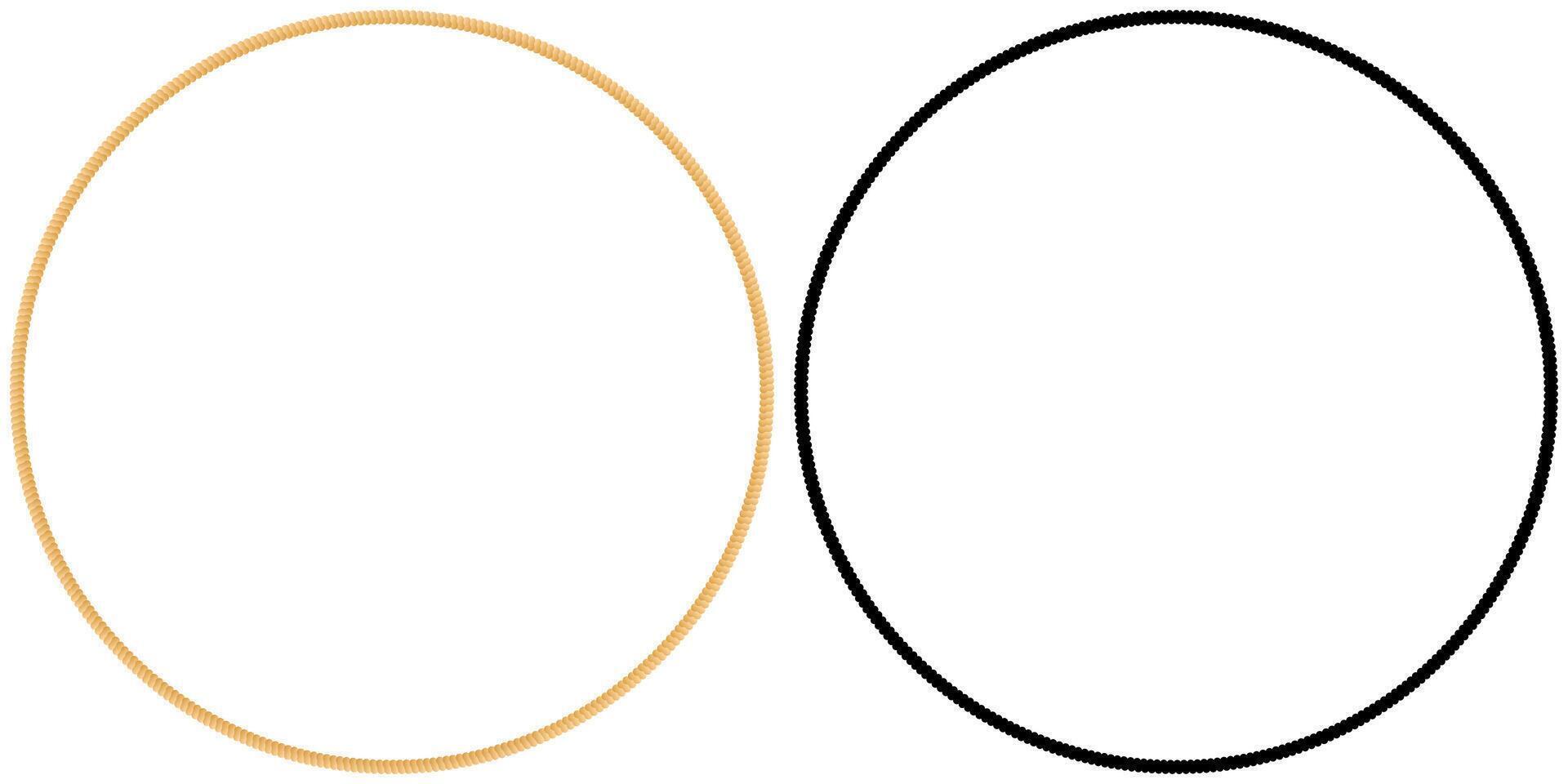 Gold and black rope circle vector