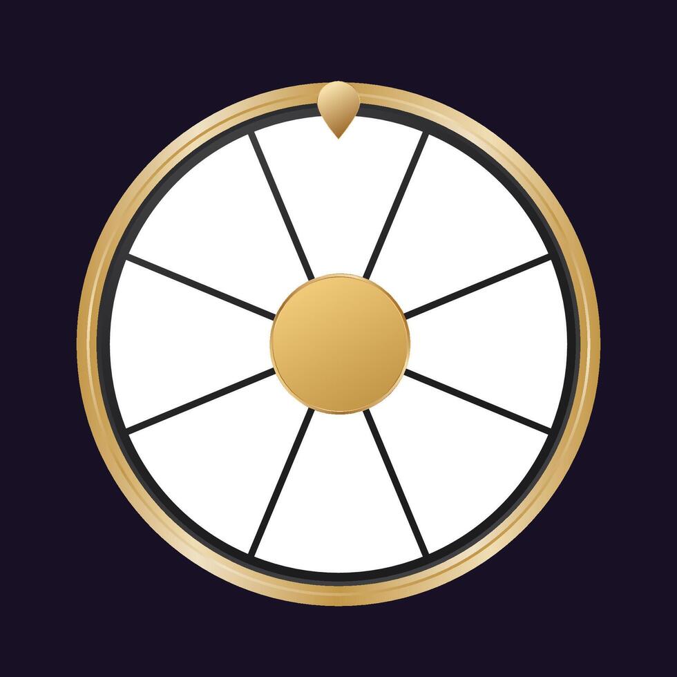 fortune wheel gold template with white empty segments vector