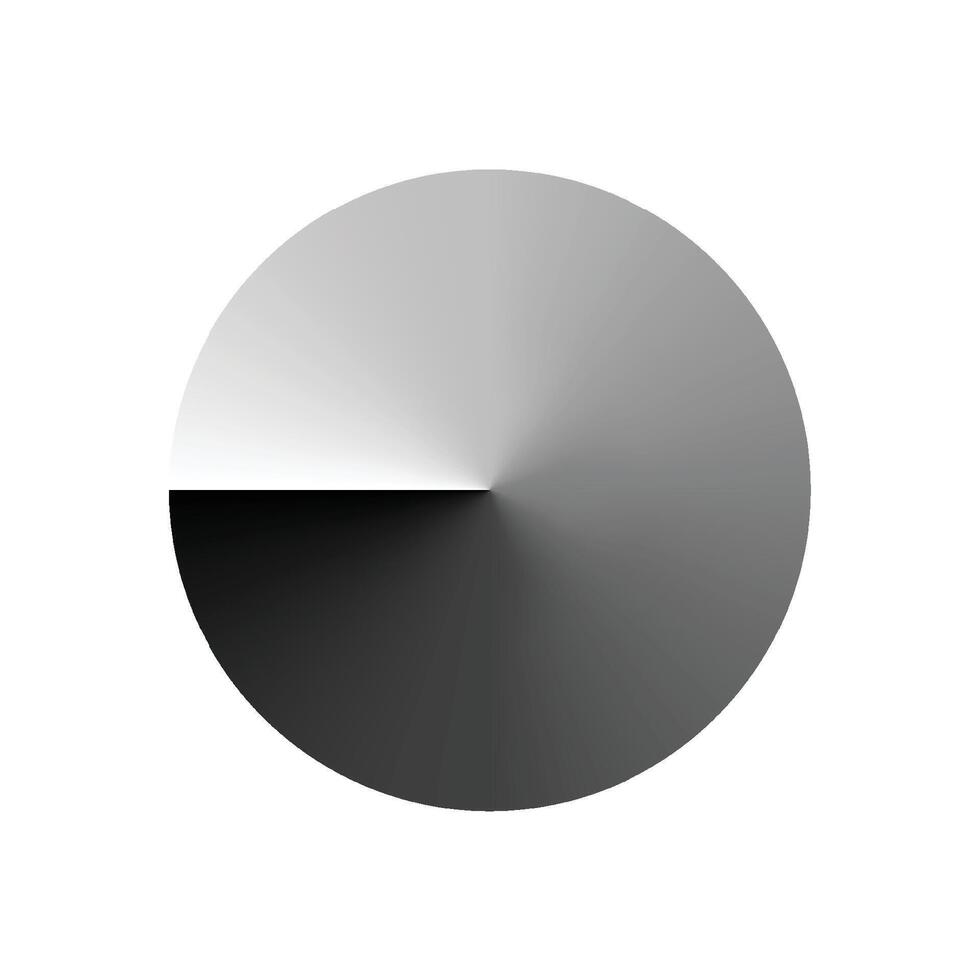 Circle gradient white black radial vector
