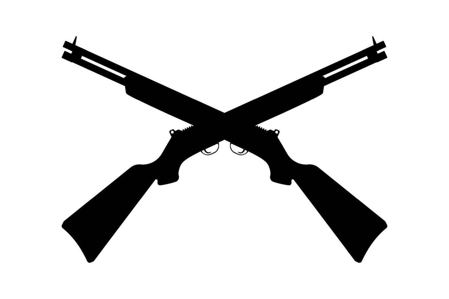 Crossed shotguns. Symbol of hunting club and arsenal vector