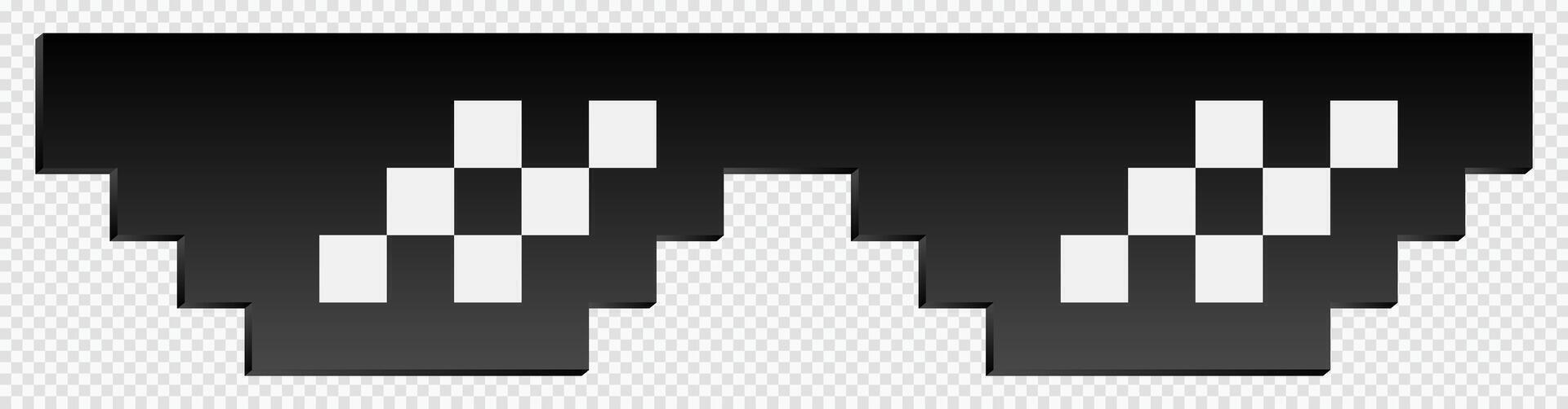 Cool pixelated sunglasses. Stylish rapper mafia glasses vector