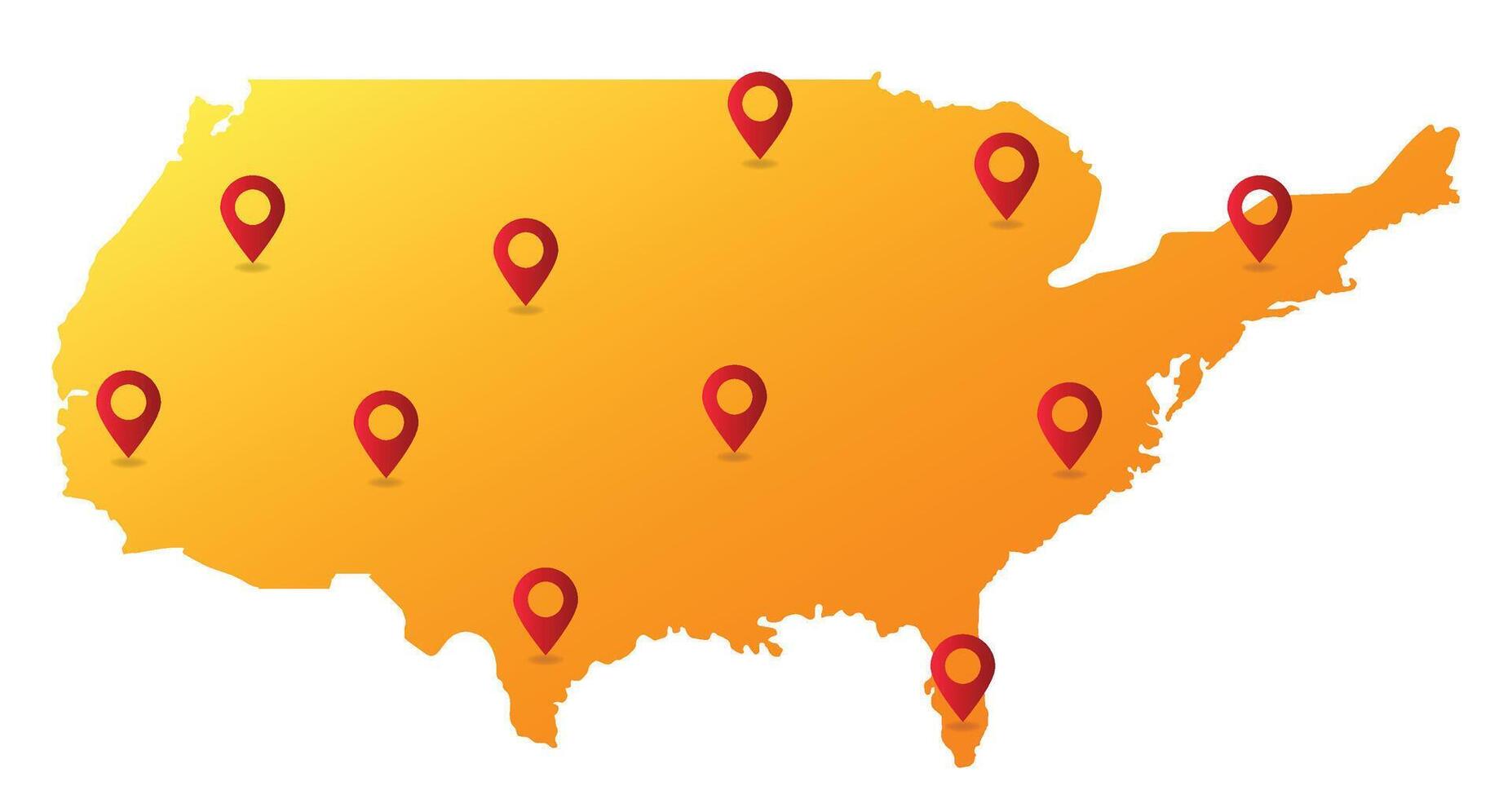 Usa united states map pin location illustration vector