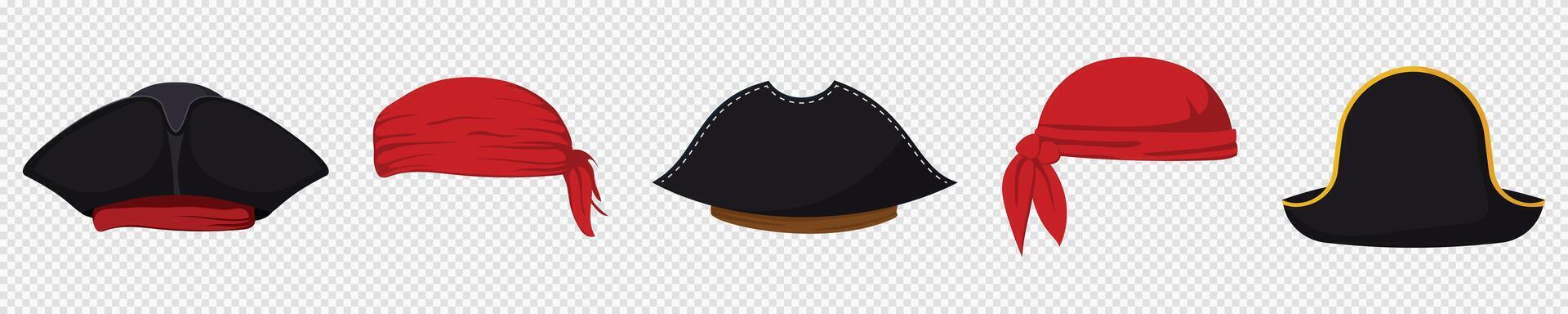 Pirate hats and bandanas template vector