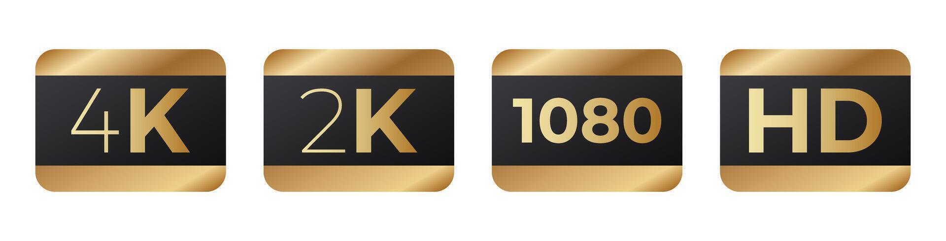 quality icons. Hd full hd and 2k and 4k vector
