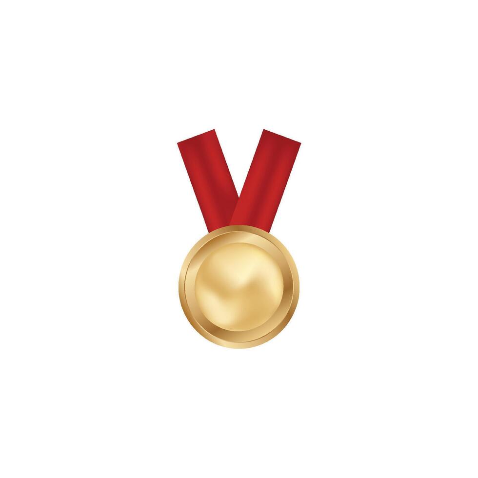 Golden medal 3d icon reward vector