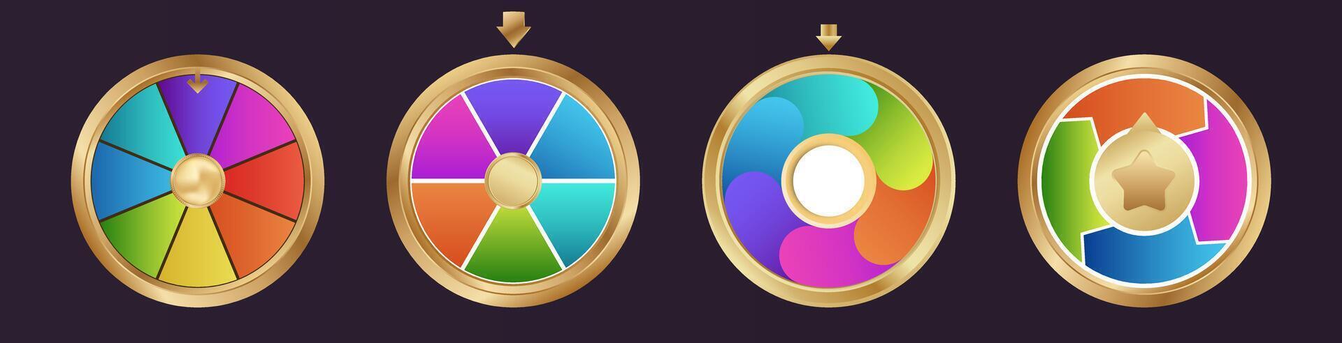 Multicolor realistic fortune wheel illustration vector