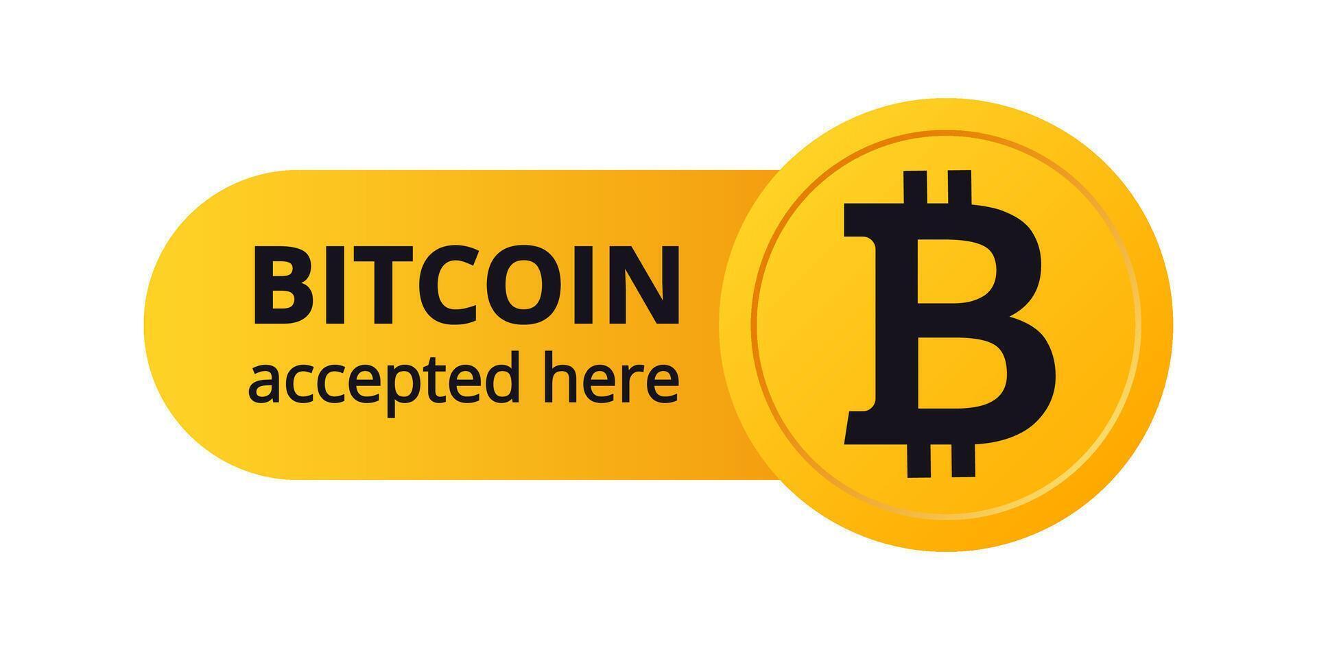 Bitcoin wallet pay accept illustration. vector