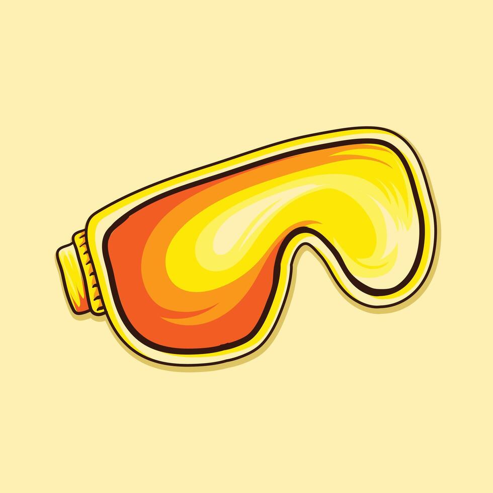 Snowboarding sunglass warm colour design vector