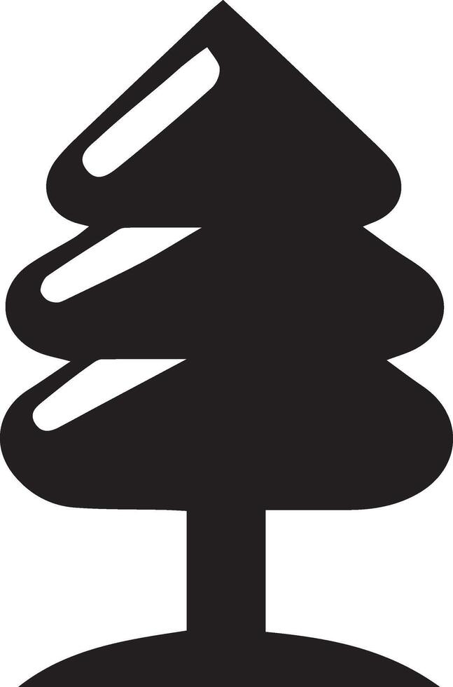 A black and white pine tree icon vector