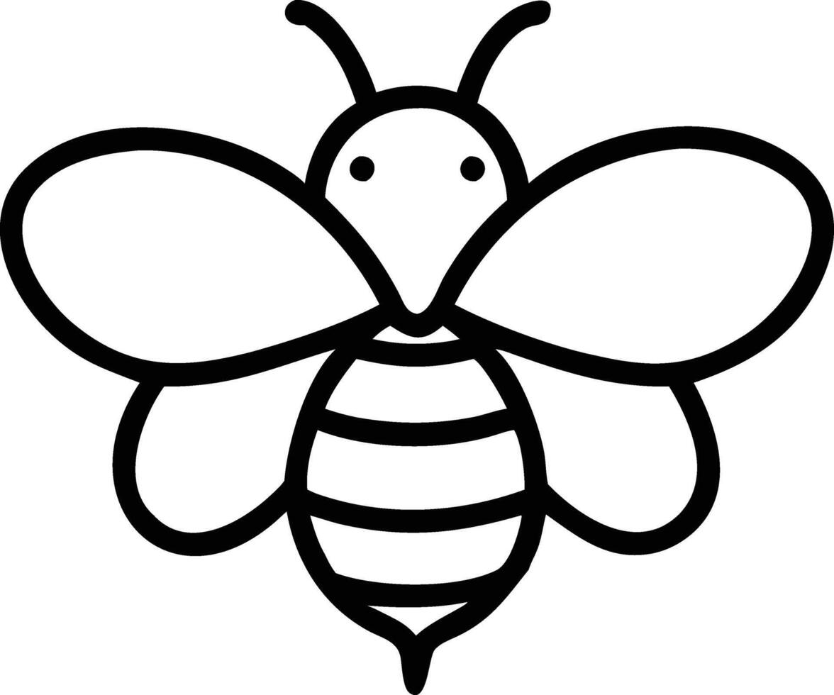 Bee illustration icon vector