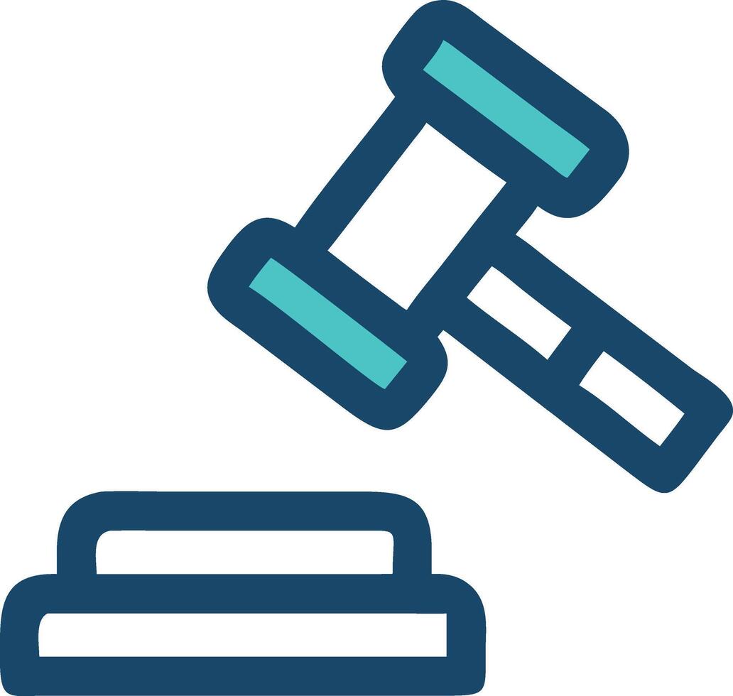 A gavel hitting a book on a table vector
