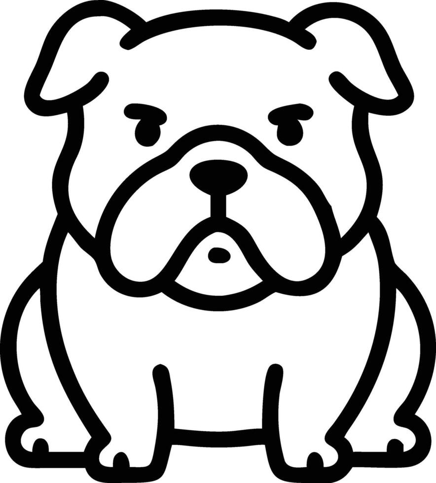 A black and white drawing of a bulldog vector