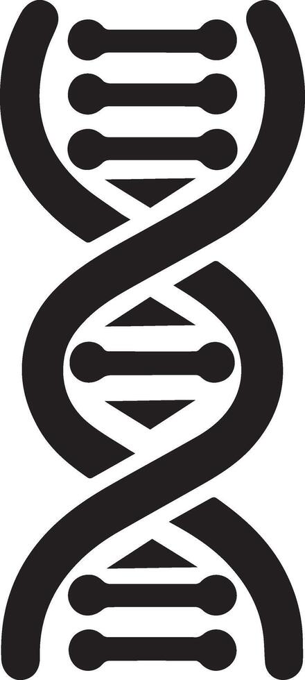 A black and white image of a DNA molecule vector
