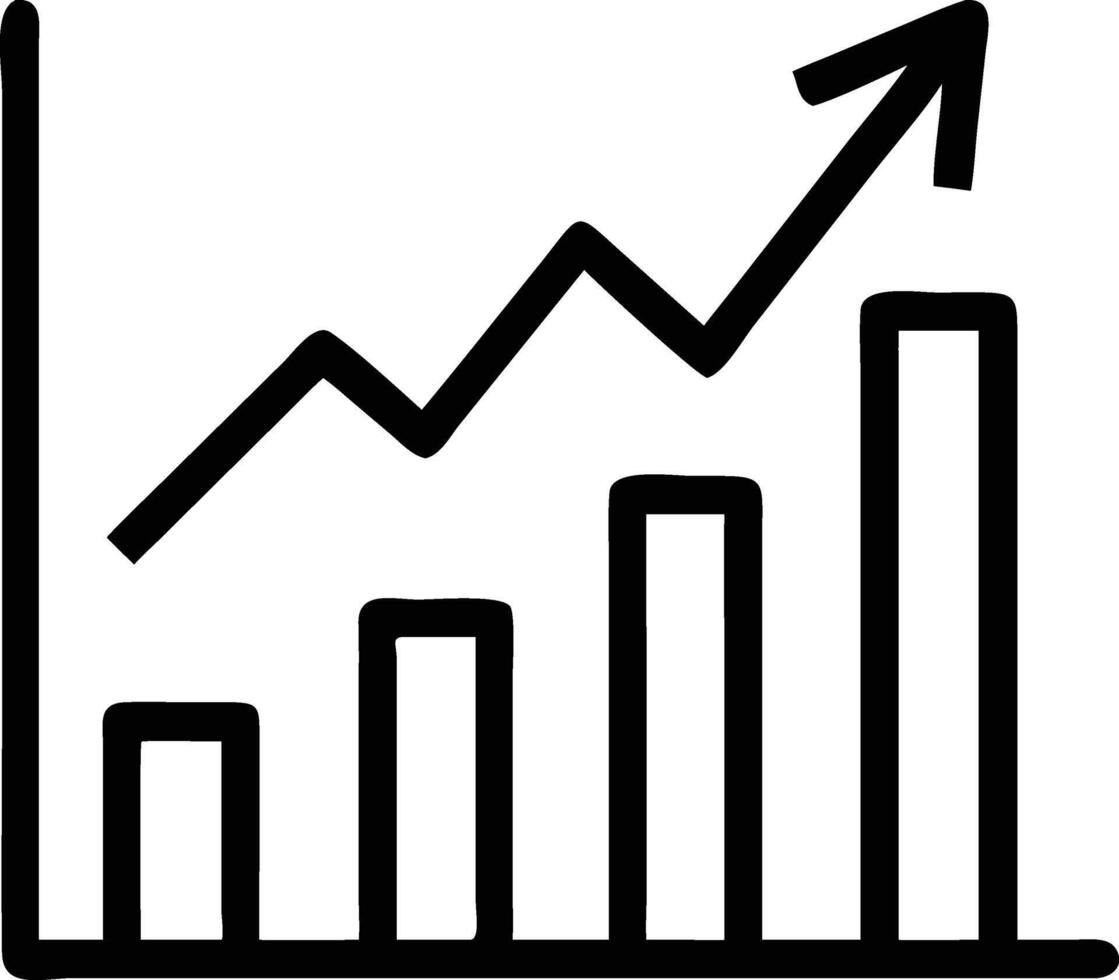 A graph showing an upward trend vector