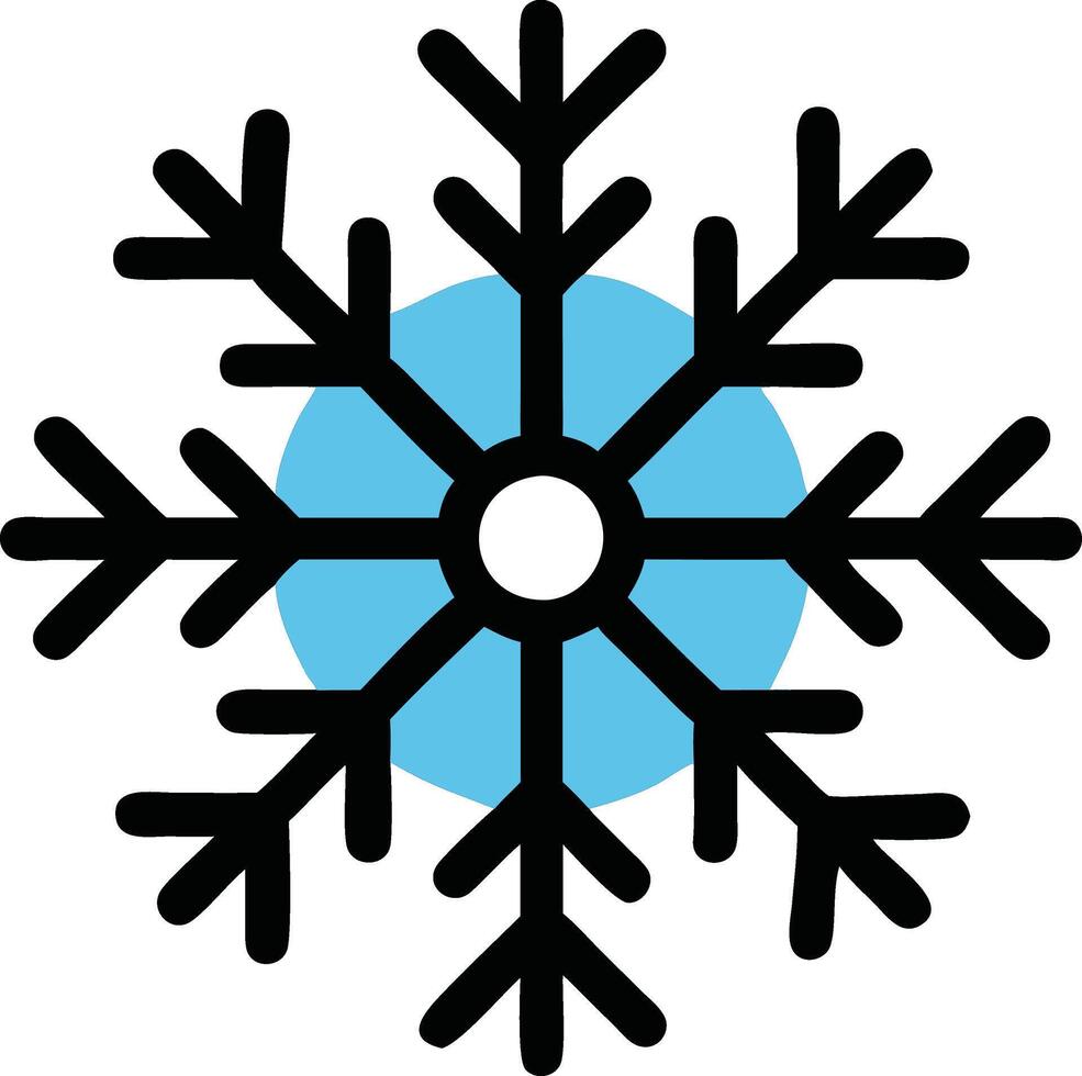 A snowflake with blue and black lines vector